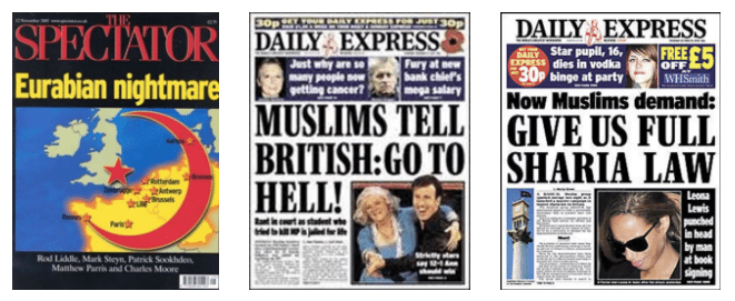 Журнал Spectator предостерегает о мусульманском захвате Европы, издание Express регулярно подогревает исламофобию