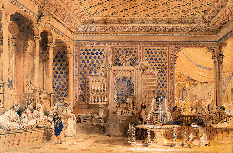 Стамбульская кофейня, запечатленная английским художником Томасом Алломом в 1838 году.