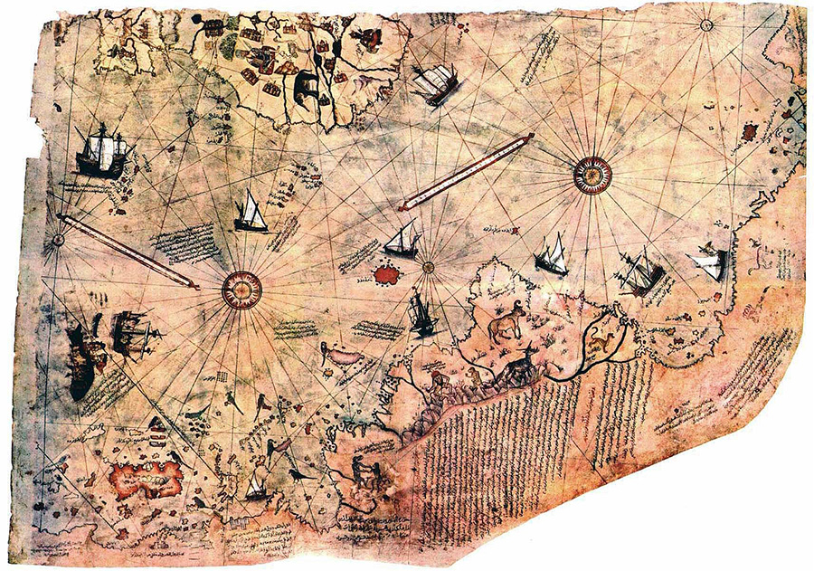 Балканы на карте Пири Реиса, 1513 г.