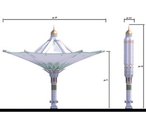 Гигантские зонты будут укрывать паломников в Масджид аль‑Харам