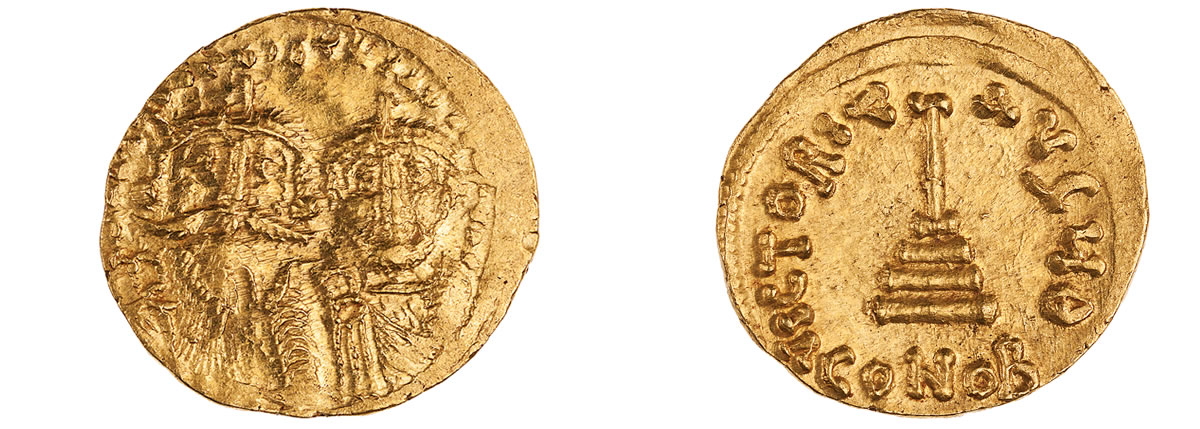 Один редкий образец такой монеты дошел до нас благодаря кладу, обнаруженному недалеко от Антиохии в Сирии. 