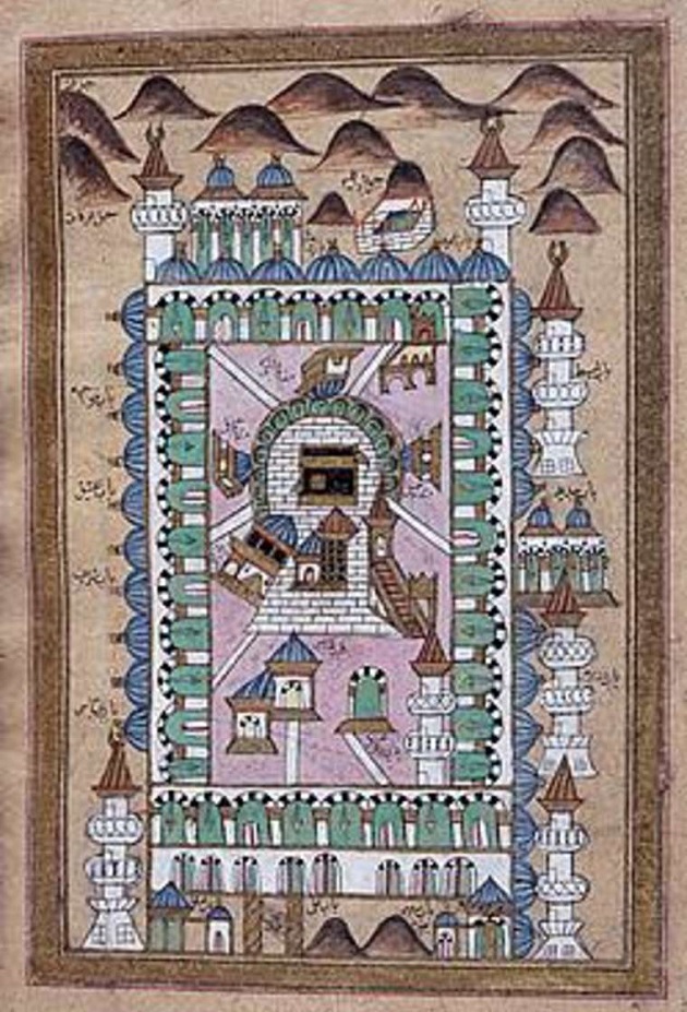 План Запретной мечети с обозначением близлежащих священных мест (Джабал ан-Нур), Турция, XVIII в.