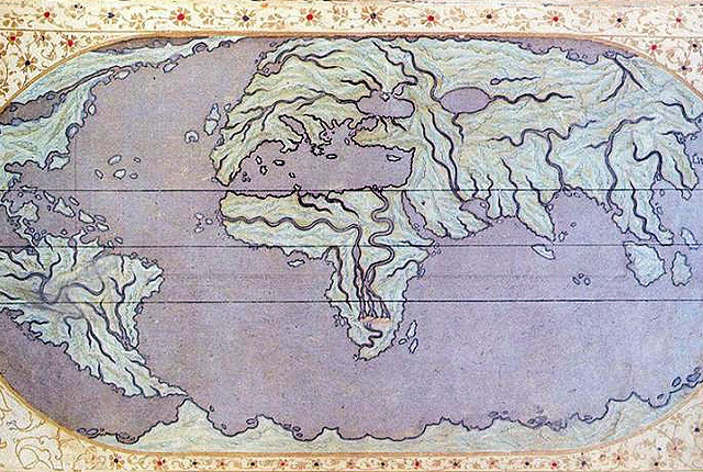 Карта «Тарих-и Хинд-и Гарби» (XVI в.)