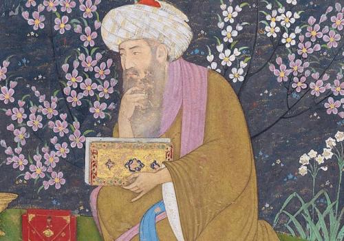 Fragment with scholar in a garden. Attributed to Muhammad Ali 1610-15. Courtesy Museum of Fine Arts, Boston