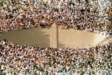 With seven pebbles, the hujjaj throw at each and every one of the three jamarat.